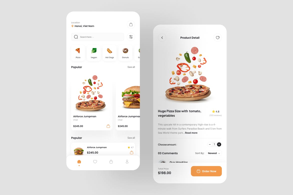 食品配送应用程序 UI 套件 Delifood &#8211; Food Deliver App UI Kit