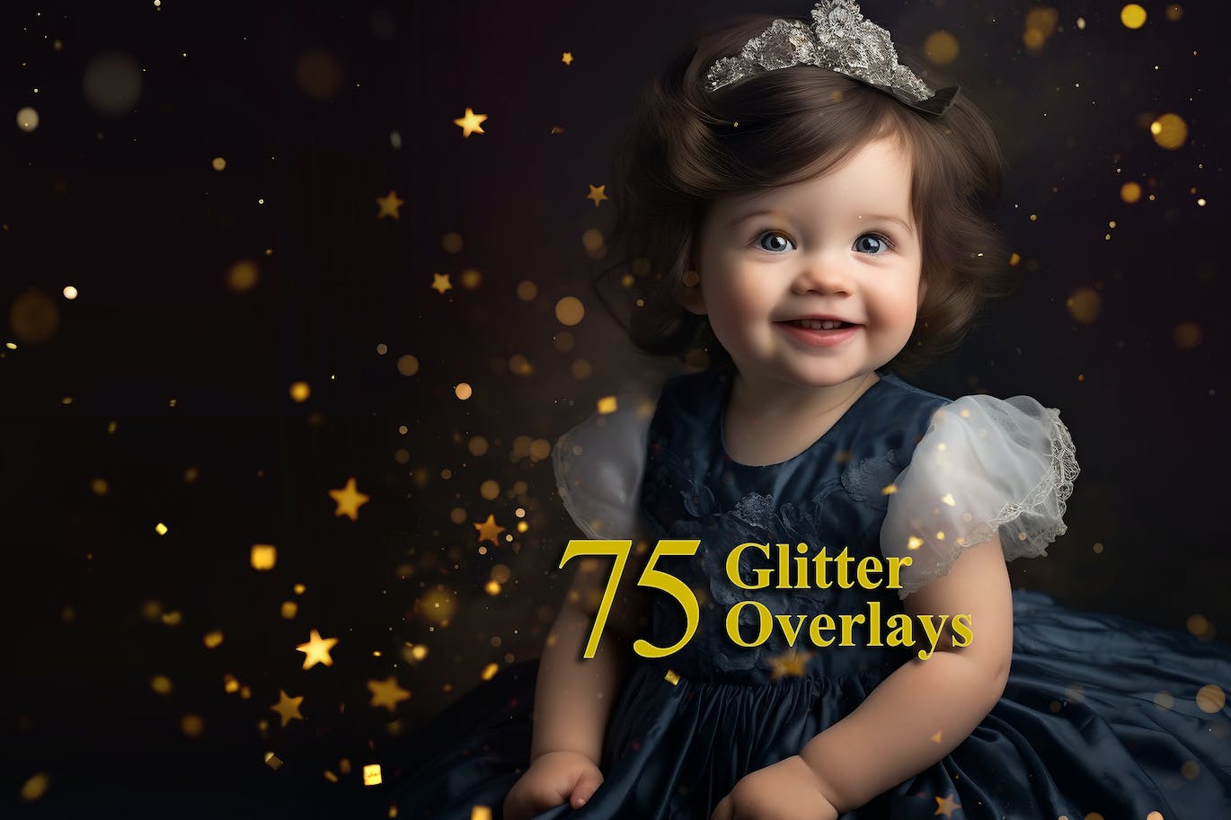 用于照片编辑的75 种闪光叠层效果 75 Glitter Overlays, Sparkle Effect for Photo Edit