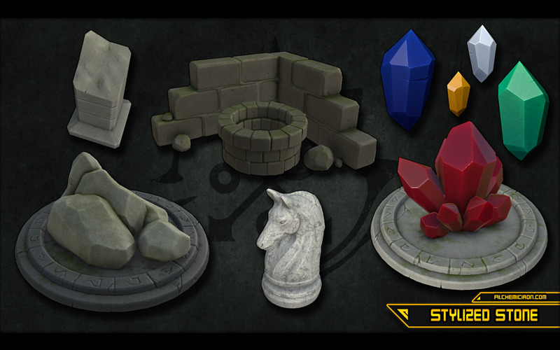 18款风格化石材SPSM智能材质 Stylized Stone &#8211; Smart Materials_