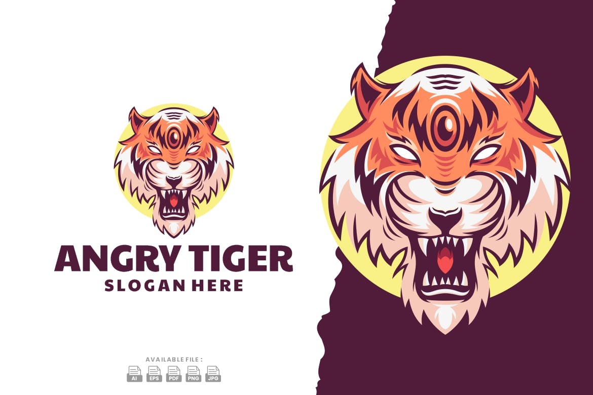 老虎标志Logo设计模板 Tiger Logo