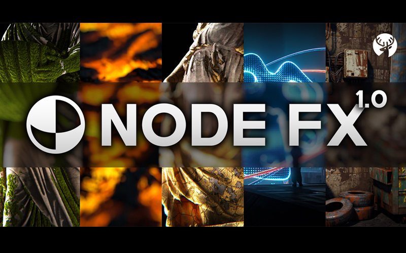 Blender插件 Node Fx 1.0 程序特效材质节点着色器锈迹苔藓熔岩光_