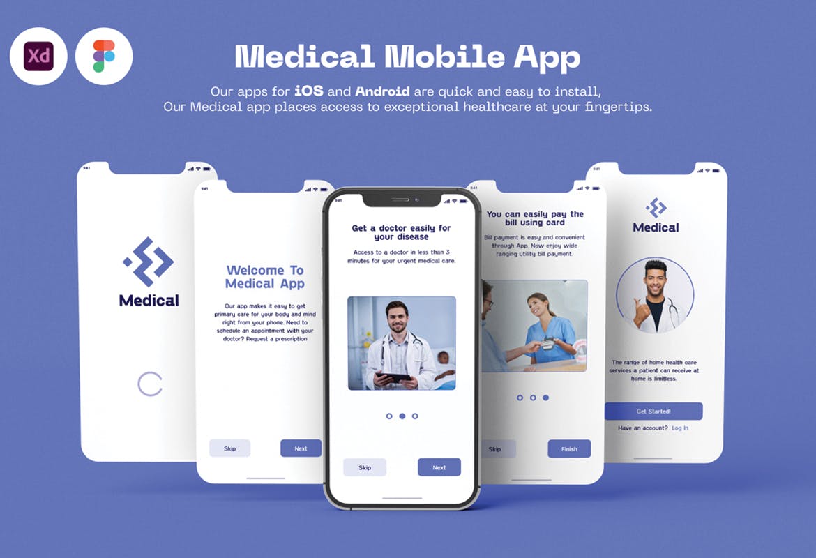 医疗App移动应用程序模板 Medical Mobile App Template