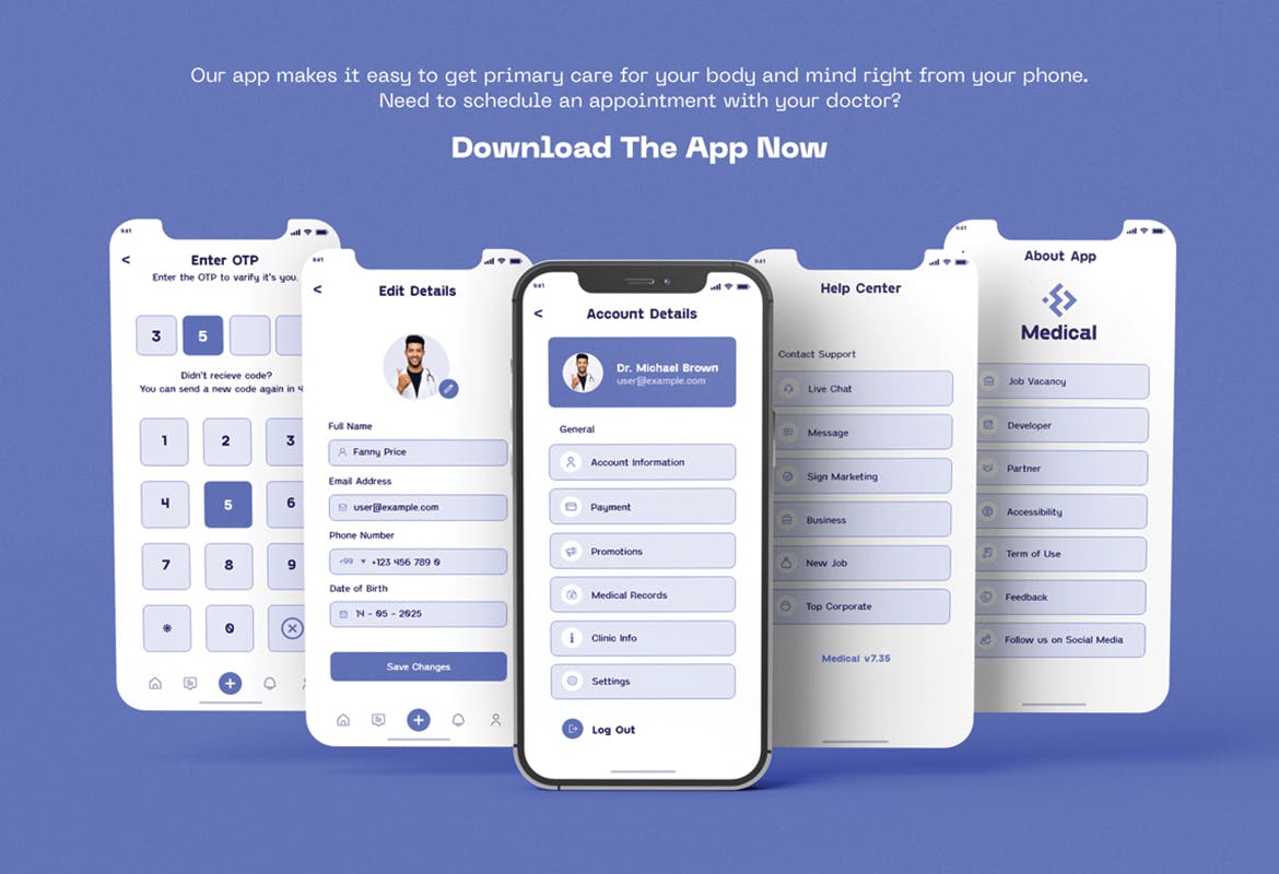 医疗App移动应用程序模板 Medical Mobile App Template