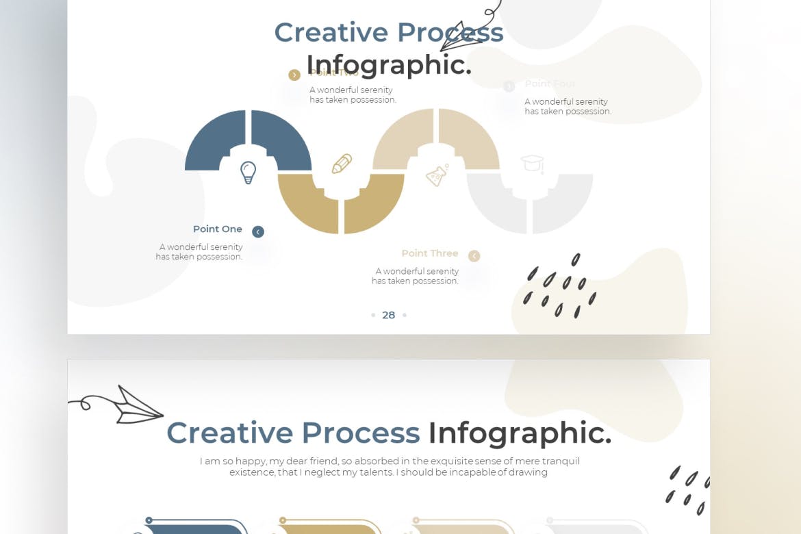 涂鸦创作过程信息图表Google幻灯片设计模板 Doodle Creative Process Infographic Google Slide