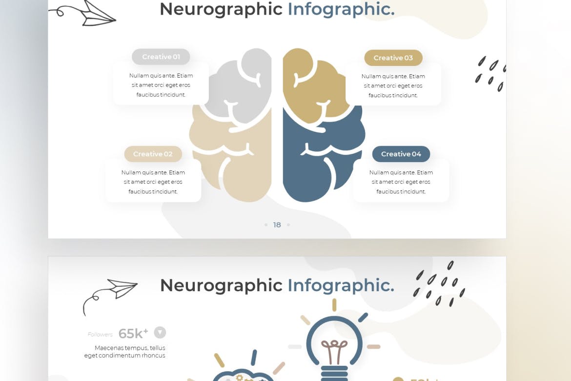 神经图形信息图表涂鸦风格谷歌幻灯片素材 Neurographic Infographic Doodle Style Google Slide