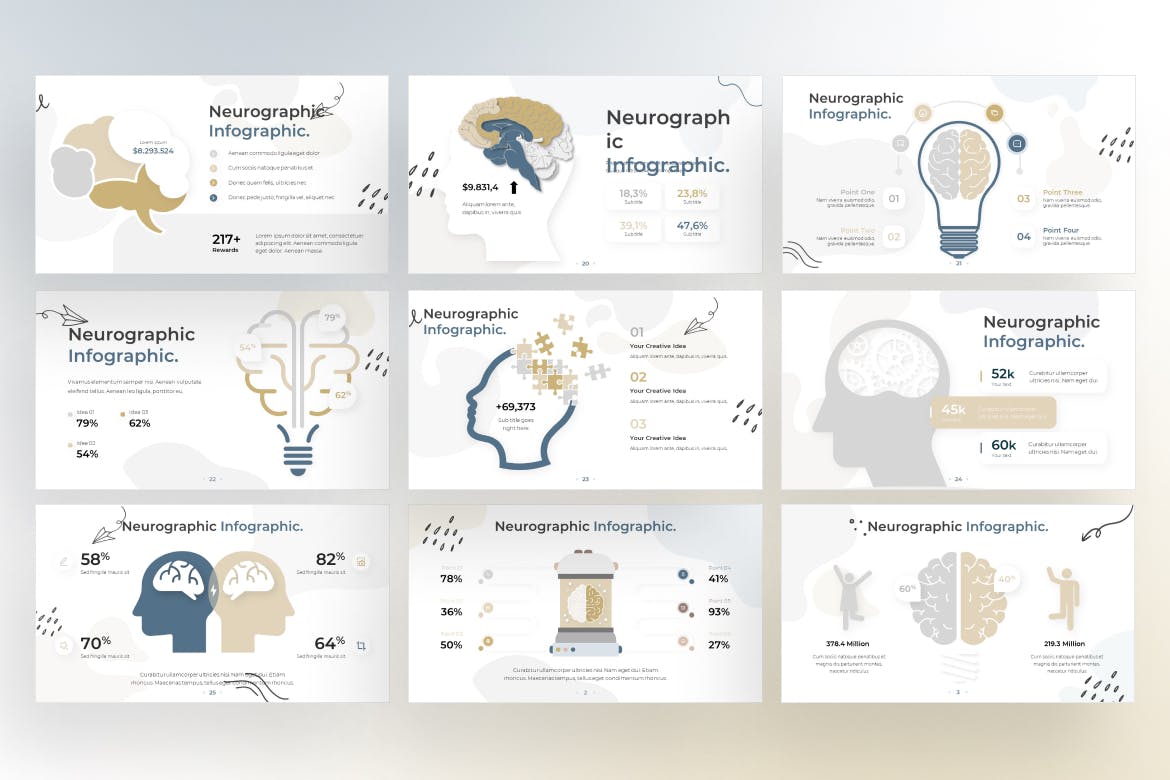 神经图形信息图表涂鸦风格谷歌幻灯片素材 Neurographic Infographic Doodle Style Google Slide