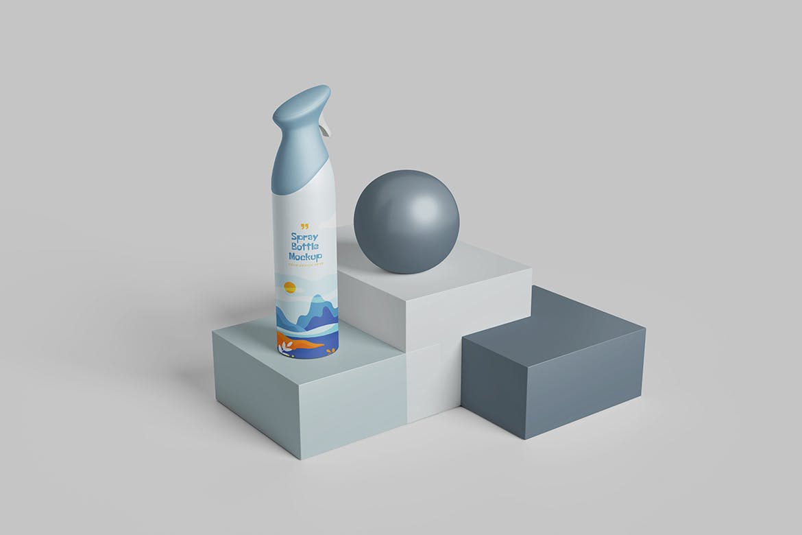 喷雾瓶包装展示样机 Spray Bottle Mockup