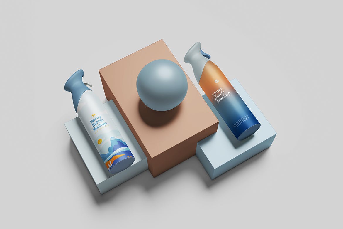 喷雾瓶包装展示样机 Spray Bottle Mockup