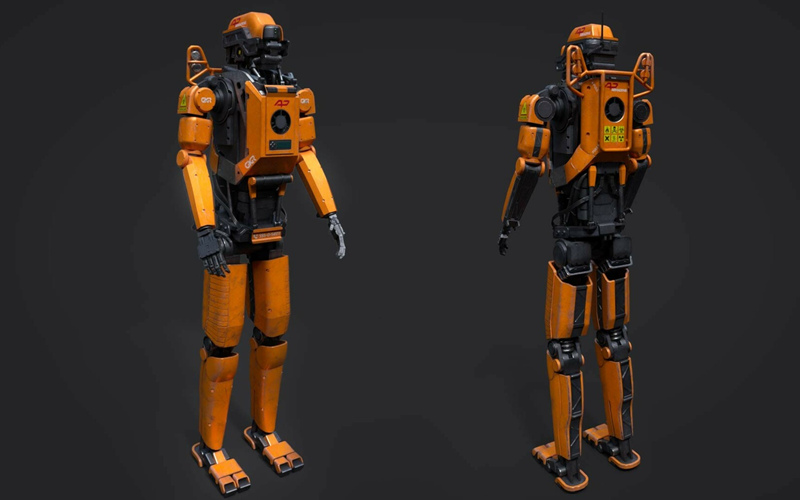 极乐世界机器人工厂机器人3D模型 Elysium Droid Orange Skin (Factory Robot)_