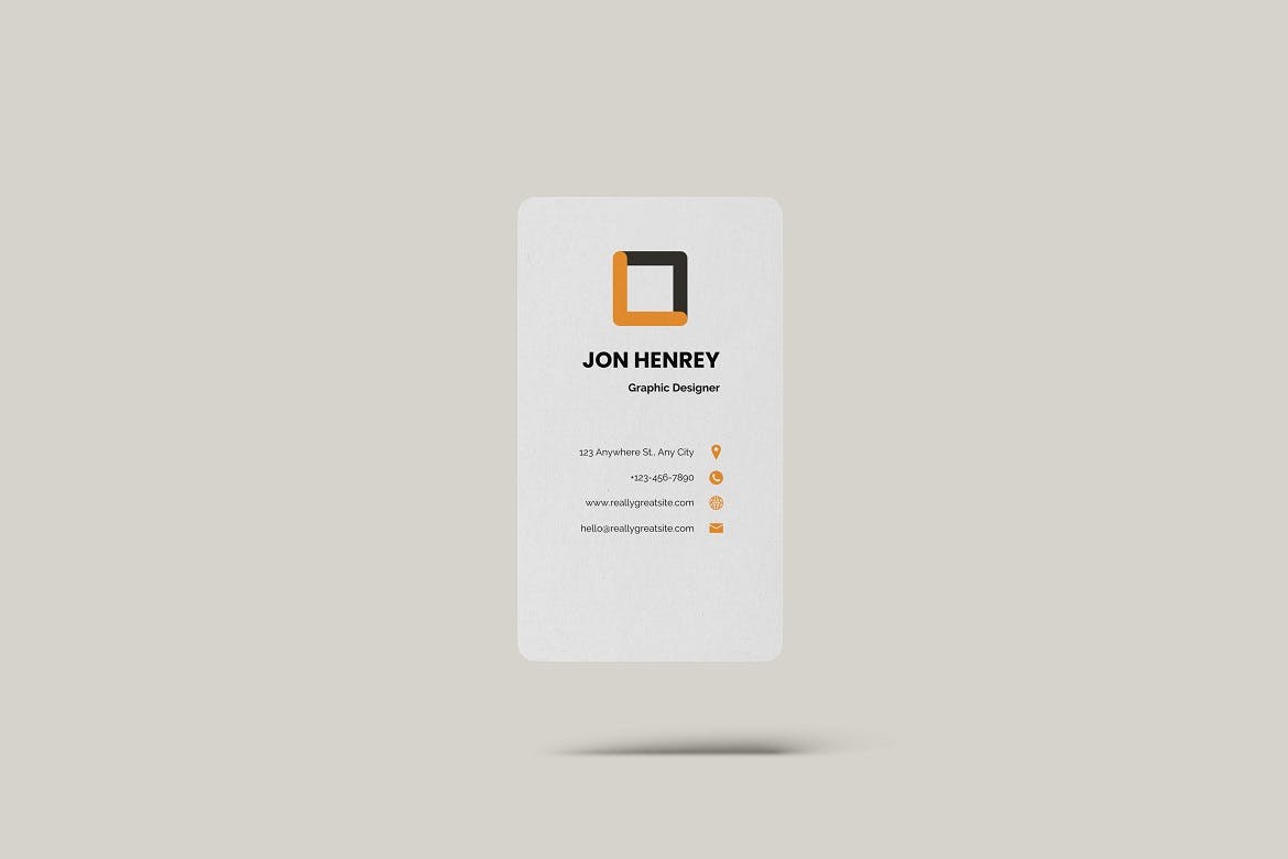 垂直圆角名片样机模板 Vertical Business Card Mockup