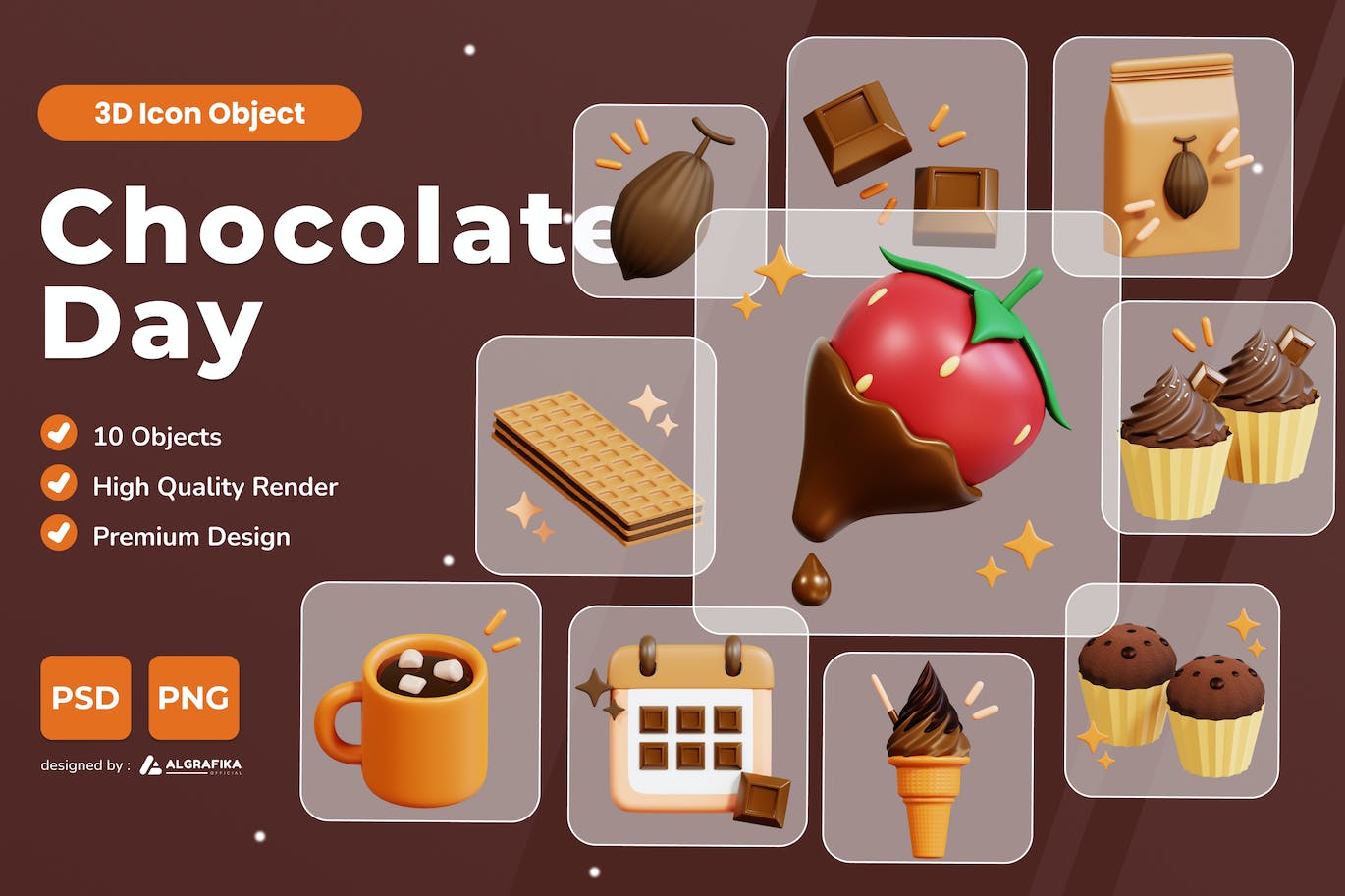 巧克力日 3D 图标 Chocolate Day 3D Icon