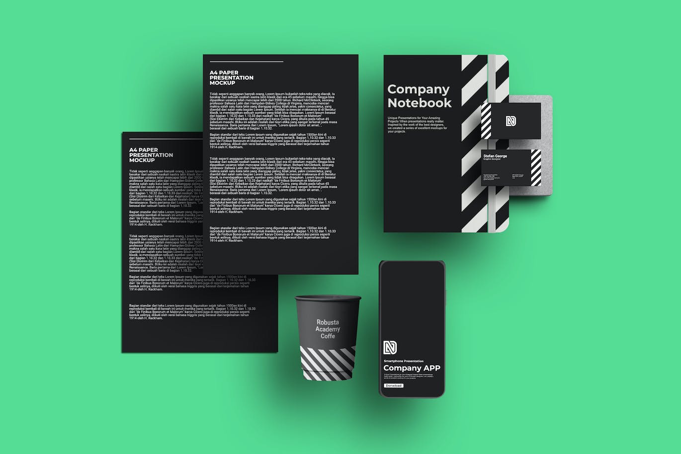 公司文具VI品牌展示样机 Company Stationery Mockup