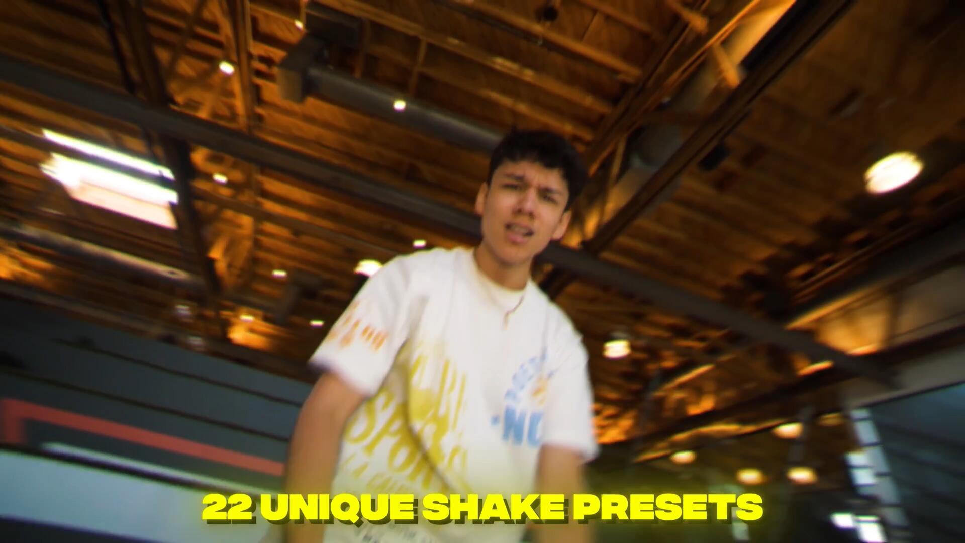 &quot;ShakeyTime&quot; Shake Presets Pack 22种嘻哈风格镜头相机摇晃螺旋变焦频闪转场过渡AE预设（10472） -