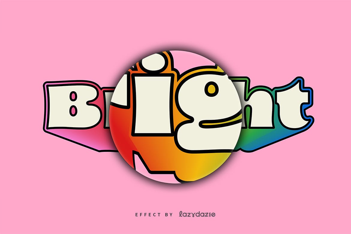 彩色3D矢量文本效果 Colourful 3d Vector Text Effect Mockup