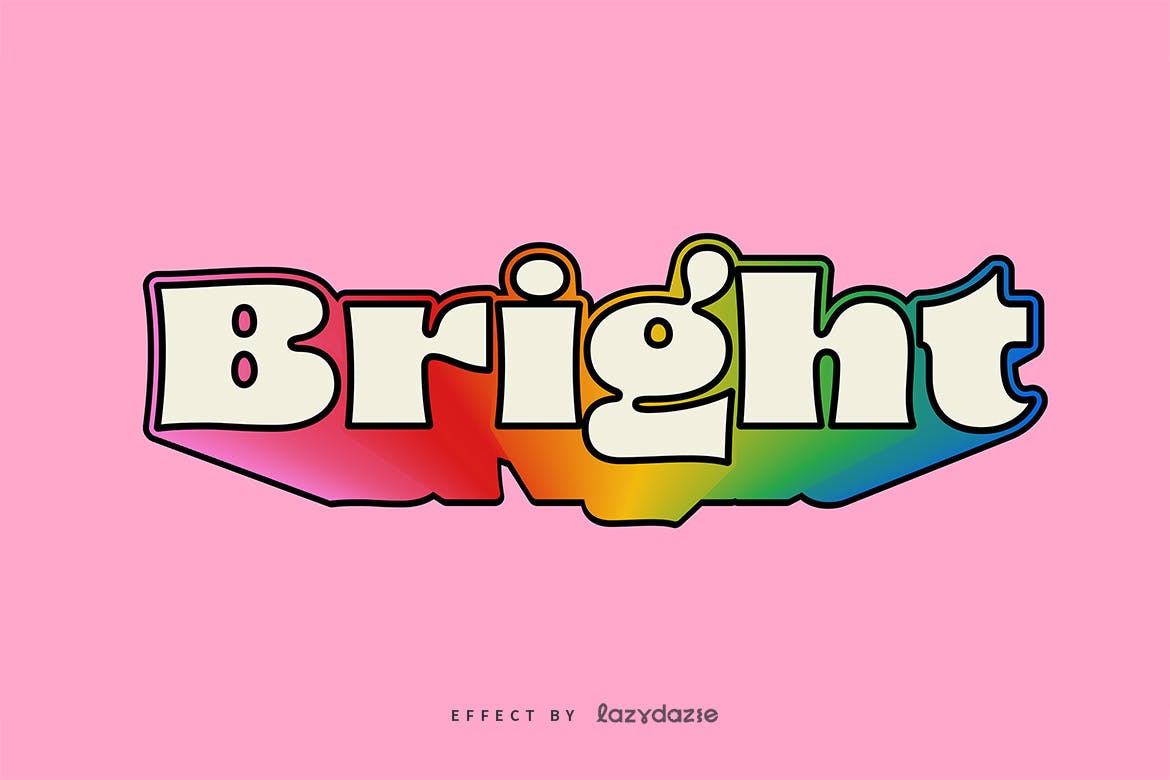 彩色3D矢量文本效果 Colourful 3d Vector Text Effect Mockup