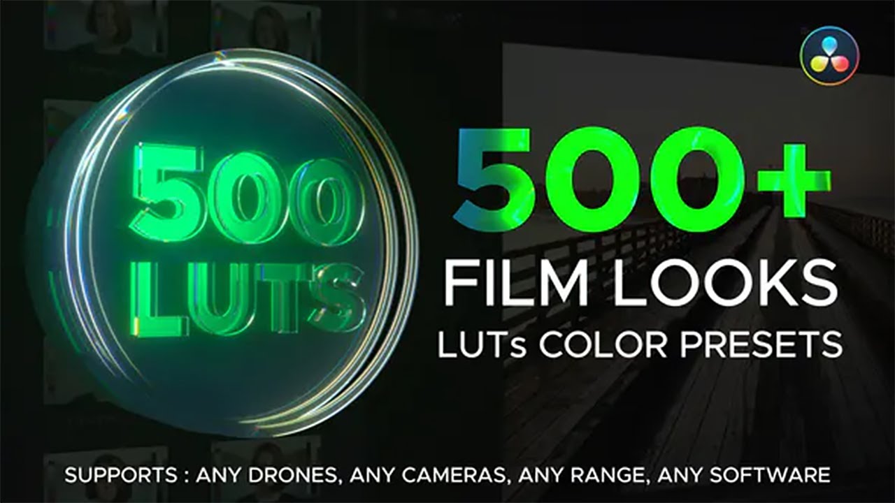 510个复古好莱坞老电影婚礼无人机电影感滤镜LUT调色预设 LUT Color Presets for DaVinci Resolve（10481） -