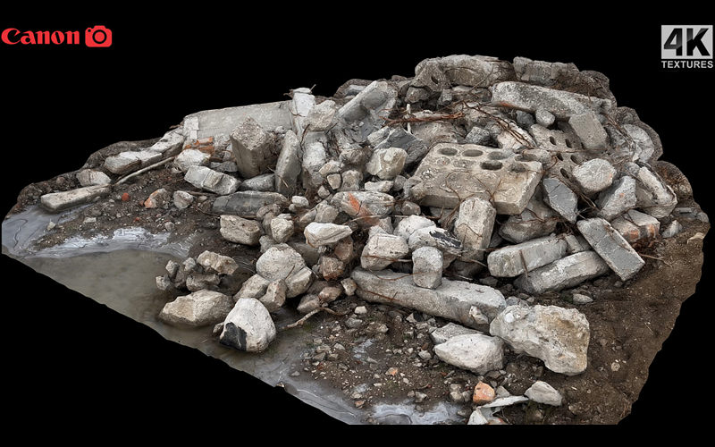 碎片混凝土散射3D扫描模型 debris concrete scatter photogrammetry part3_