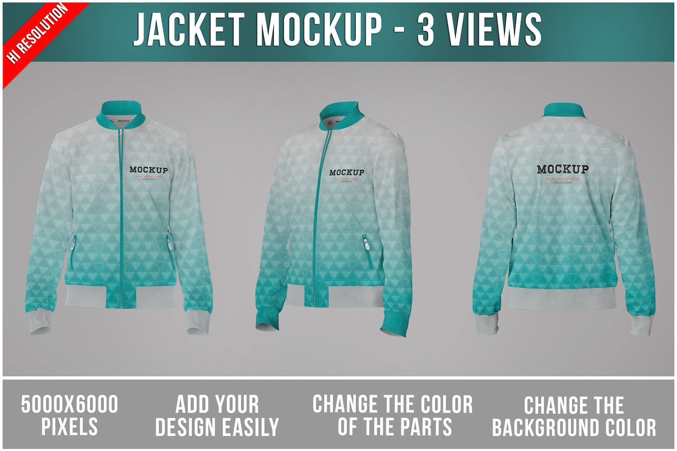 夹克服装设计展示样机模板 Jacket Mockup