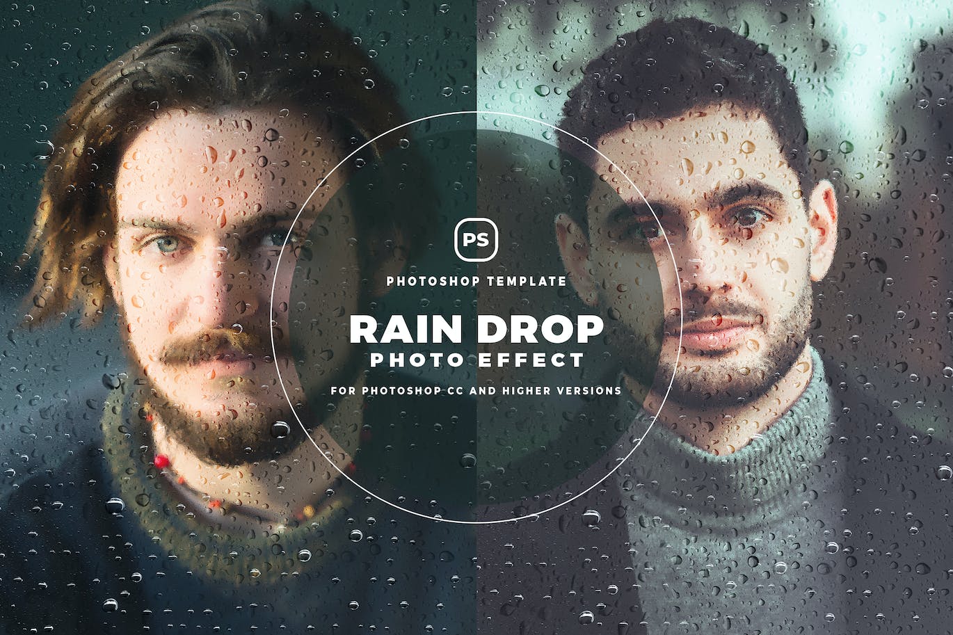 玻璃雨滴照片效果 Raindrop Photo Effect