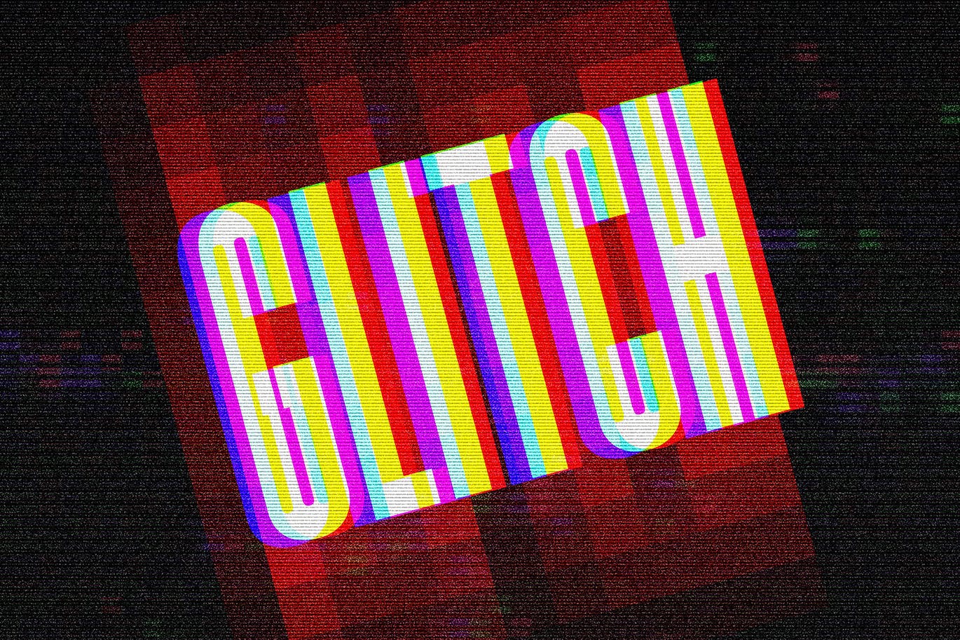 失真故障PSD文本效果 Glitch Text Effects