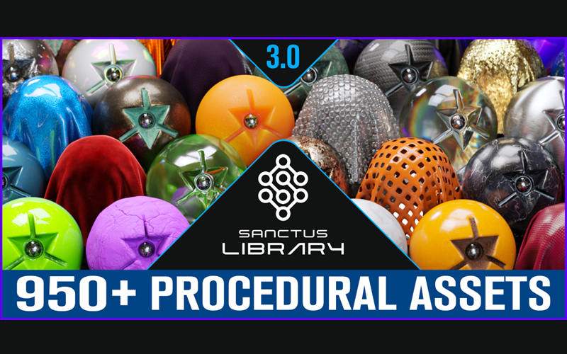 【Blender插件】Sanctus Library V3.1 – Procedural Materials 程序化材质预设库_