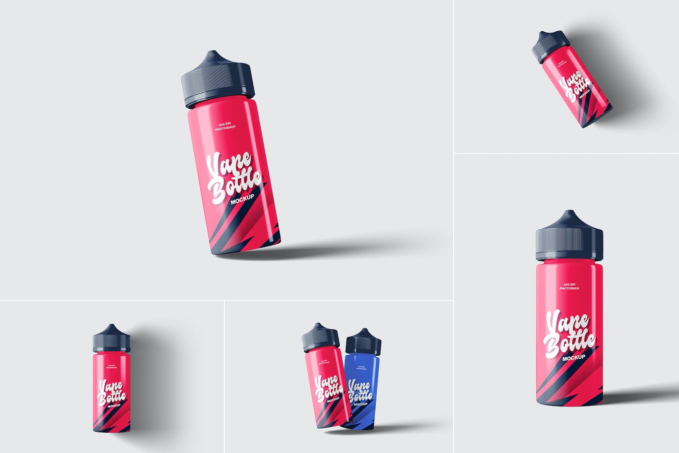 电子烟油瓶包装设计样机 Vape Liquid Bottle Mockups