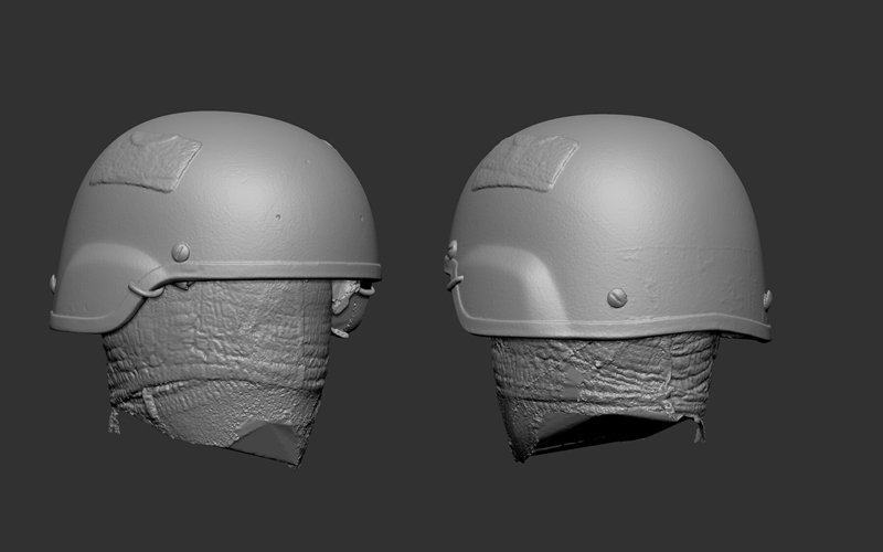 战术头盔外壳3D扫描模型 RAW SCAN MICH Helmet Shell_