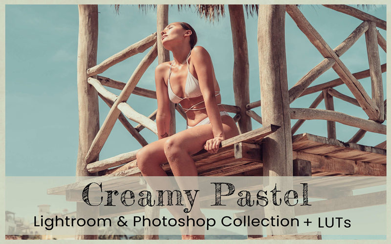 奶油人像Lightroom预设及视频LUT预设 Creamy Pastel Photoshop Actions LUTs_