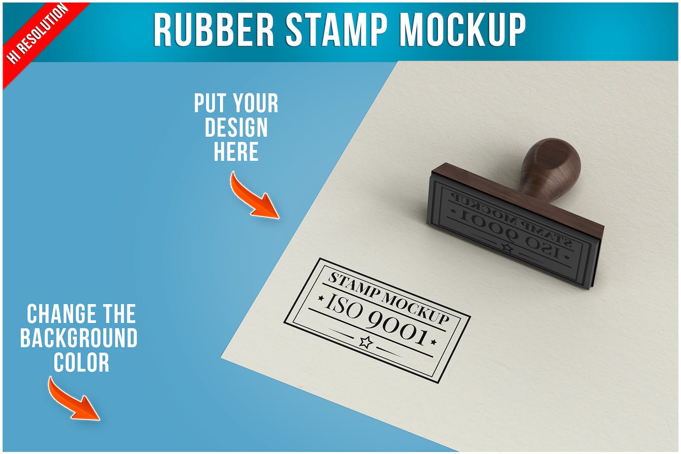 橡皮图章Logo展示样机 Rubber Stamp Mockup