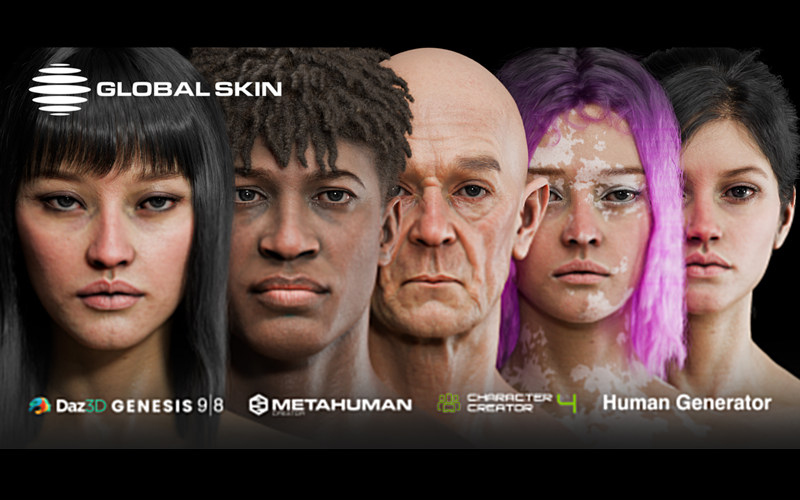 【Blender插件】Globalskin – Ultimate Skin Shader 真实人物皮肤着色器材质贴图预设_