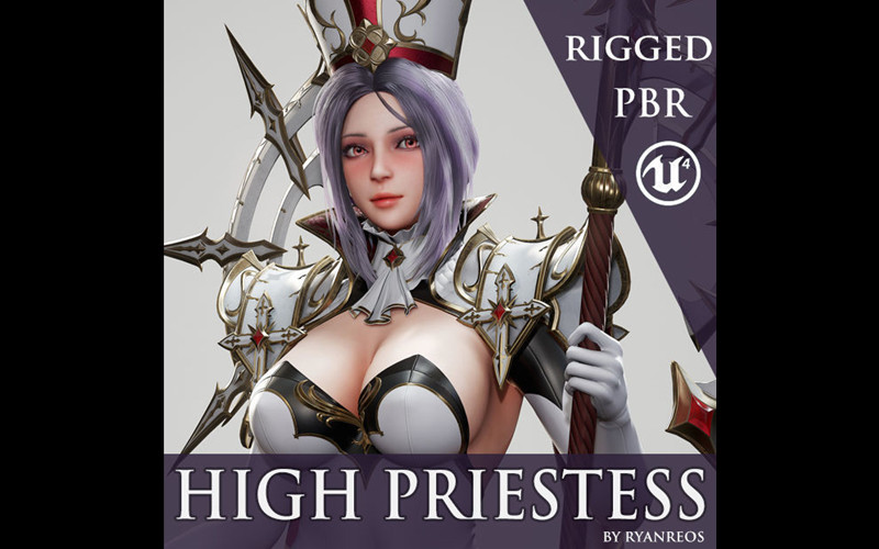 大祭司游戏角色3D模型 High Priestess – Game Ready_