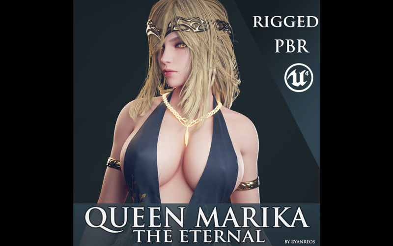 女王玛莉卡角色3D模型 Queen Marika The Eternal – Game Ready_