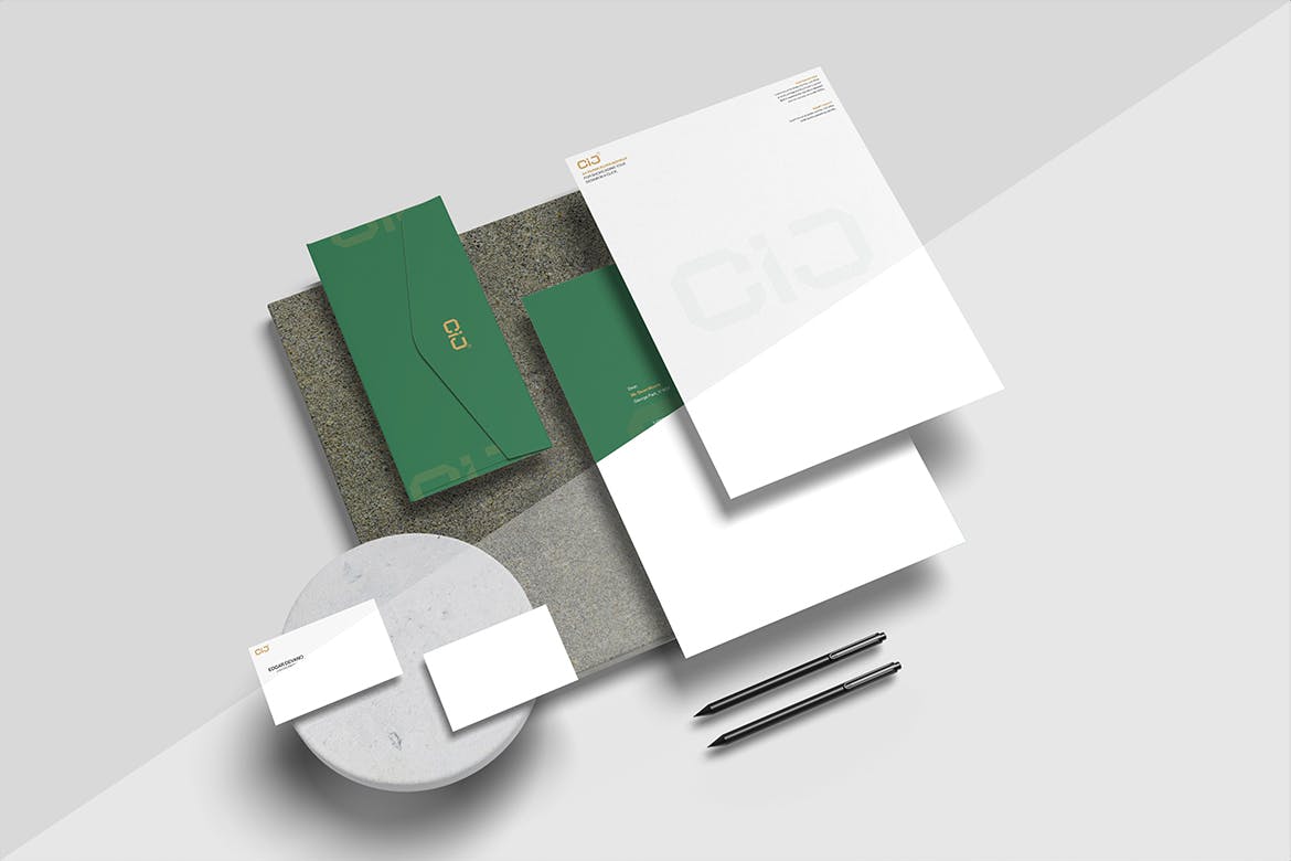 办公文具套装VI品牌样机 Stationery Mockup