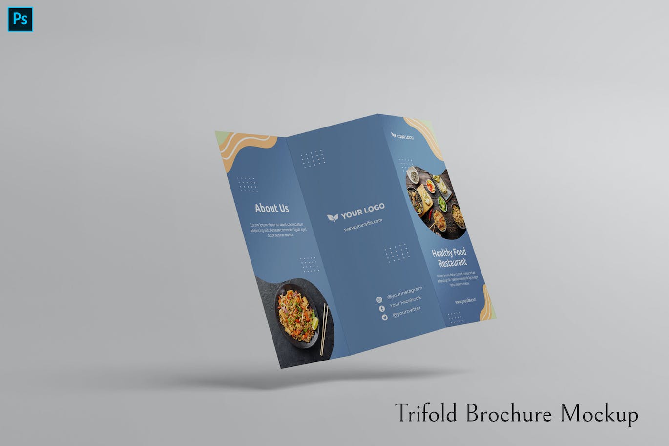 三折页宣传小册子设计样机模板 Trifold Brochure Mockup