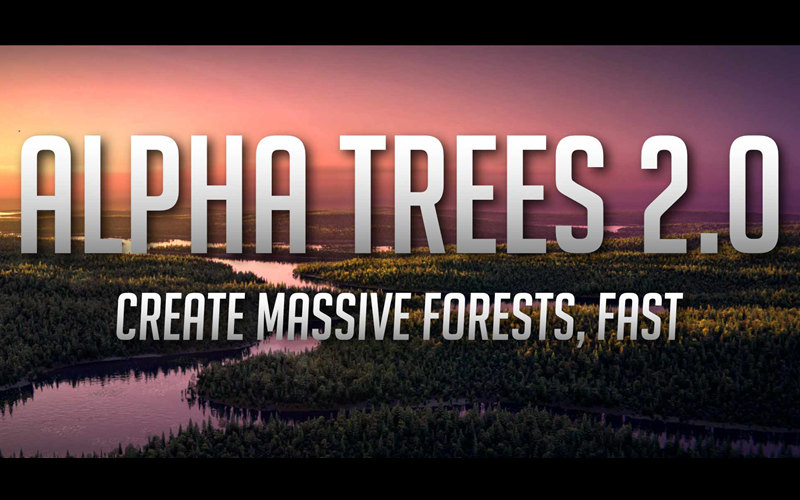 【Blender插件】Alpha Trees Pro 2.3.6 树木丛林植物快速渲染生成工具+预设_