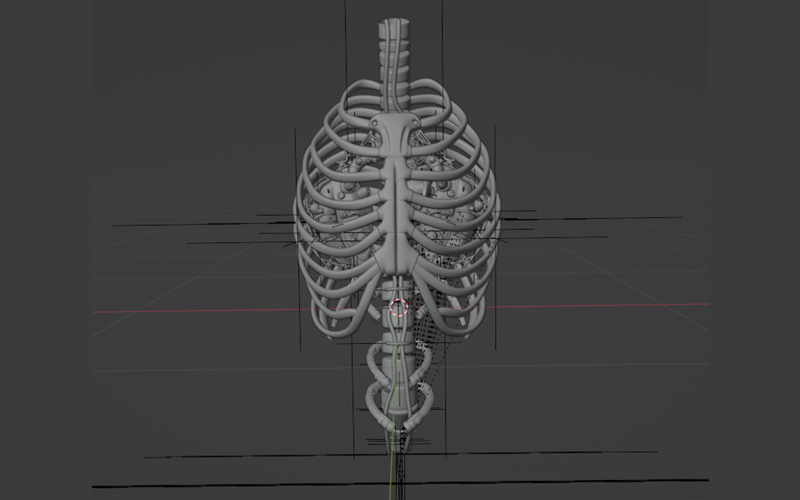 1款科幻机器人体骨架3D模型 Skeleton-Mat_