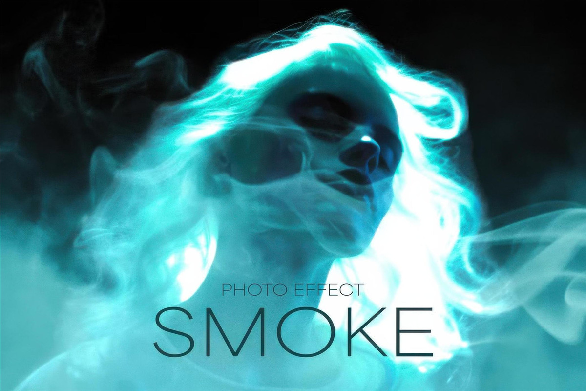 梦幻烟雾雾气照片效果Ps修图特效滤镜样机设计素材 Smoke Photo Effect（10633） -