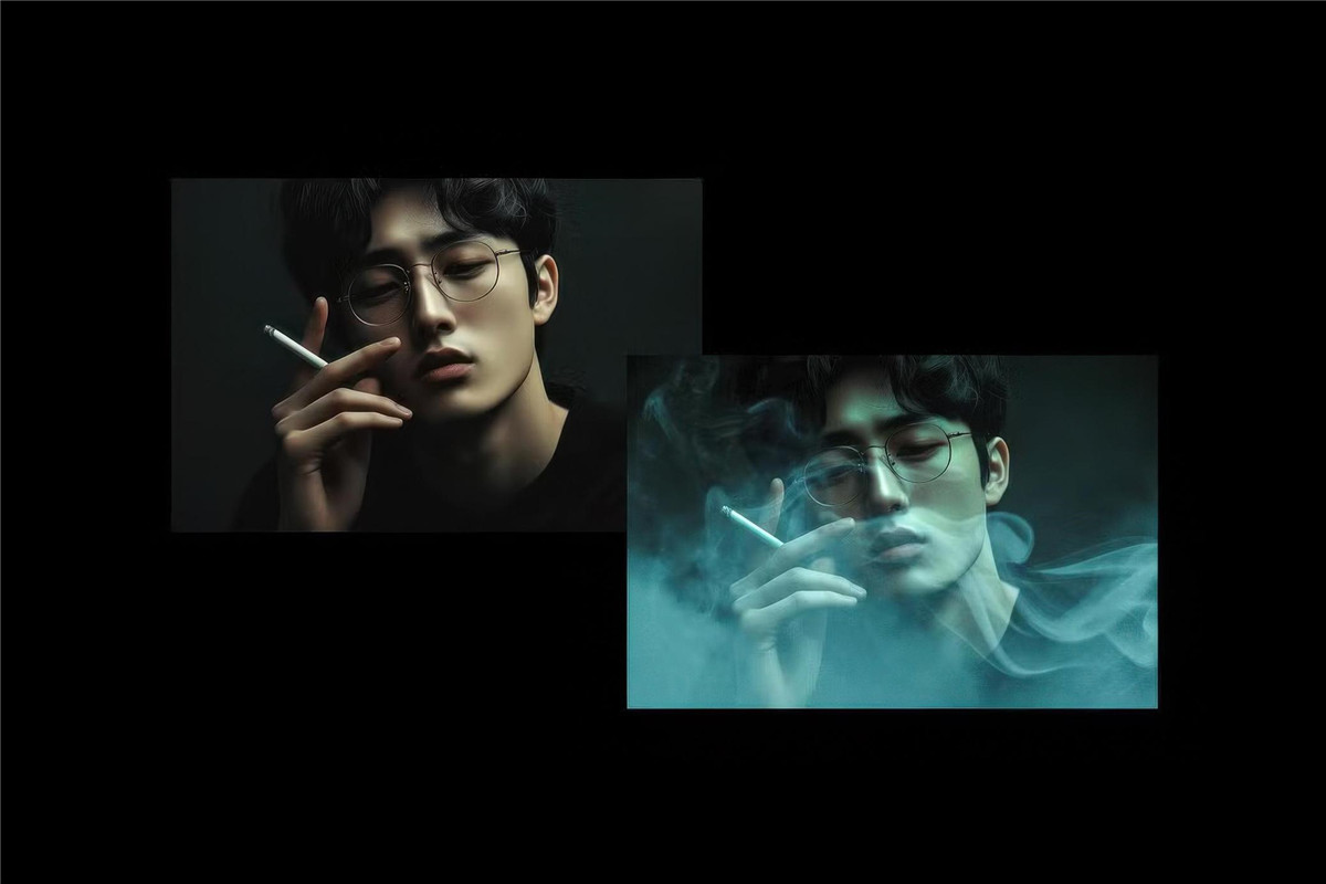 梦幻烟雾雾气照片效果Ps修图特效滤镜样机设计素材 Smoke Photo Effect（10633） -