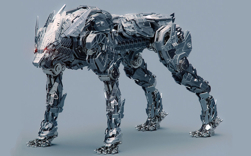 金属狼芬里尔机器人3D模型 Metal Wolf Fenrir Robot 3D model_