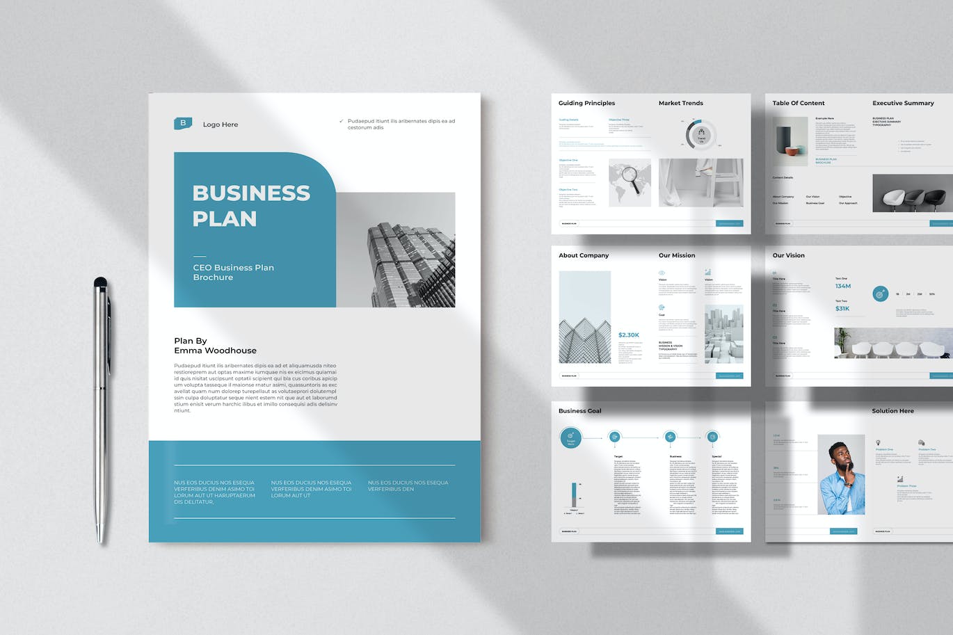 商业计划宣传册手册模板 Business Plan Brochure Template