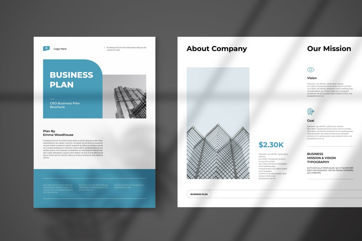 商业计划宣传册手册模板 Business Plan Brochure Template