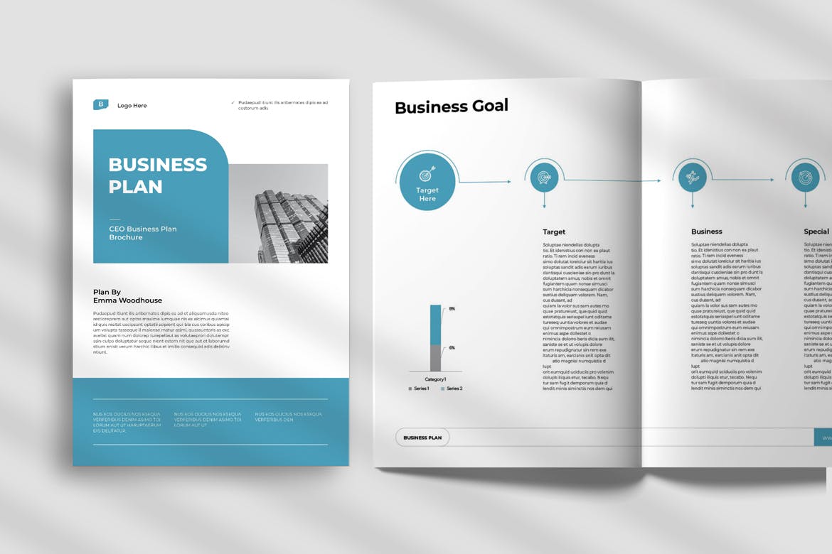 商业计划宣传册手册模板 Business Plan Brochure Template