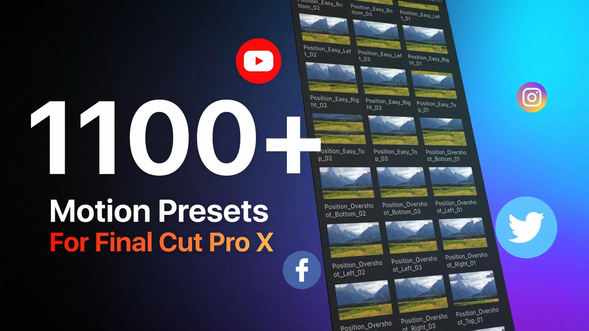 FCPX插件：1100种即用型图层运动缓入缓出弹跳蹦跶动画预设 Motion Presets（10662） -