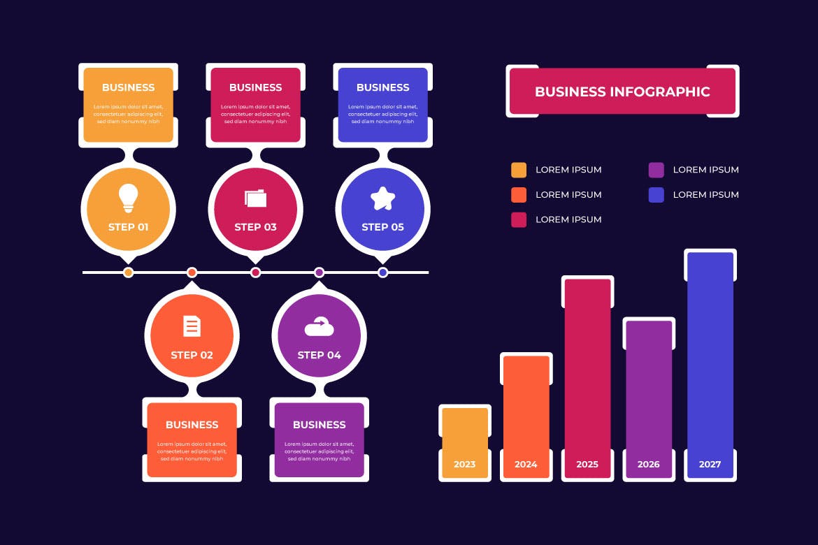 现代公司信息图表模板 Modern Company Infographic Template