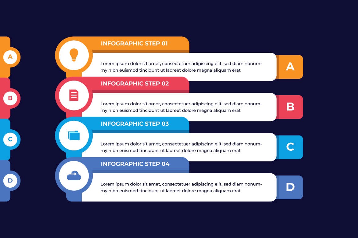 业务信息图表步骤工作流程模板 Business Infographic Steps Workflow Template