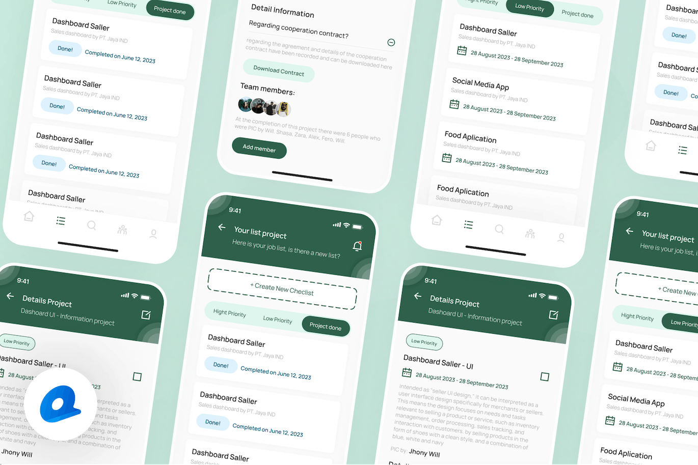 项目详细信息应用程序设计UI模板 Skiz &#8211; Project Details App UI