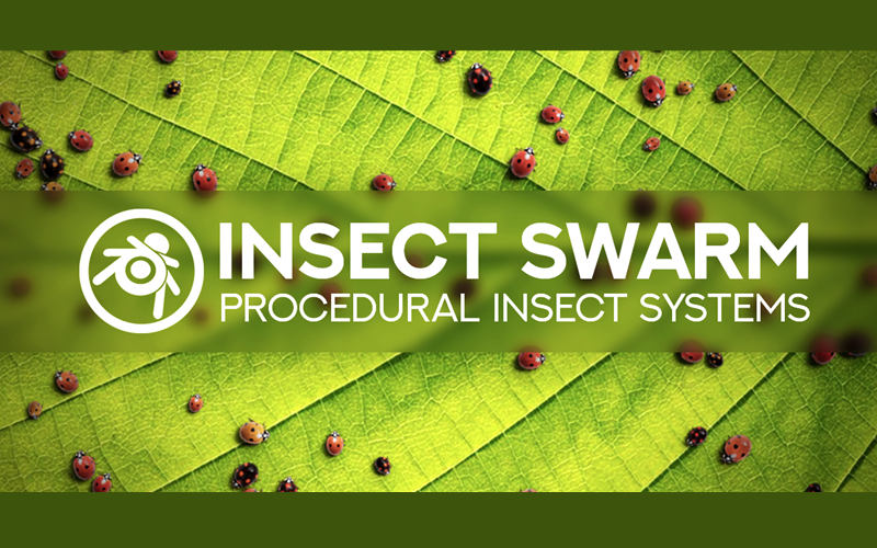 【Blender预设】Insect Swarm &#8211; Procedural Insect Systems 昆虫程序化分布动画资产_