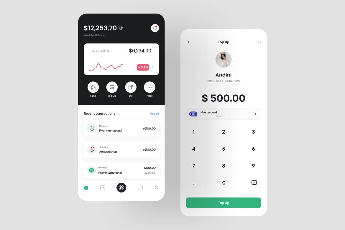 电子钱包APP应用程序 UI 套件 Quillo &#8211; E-Wallet App UI Kit