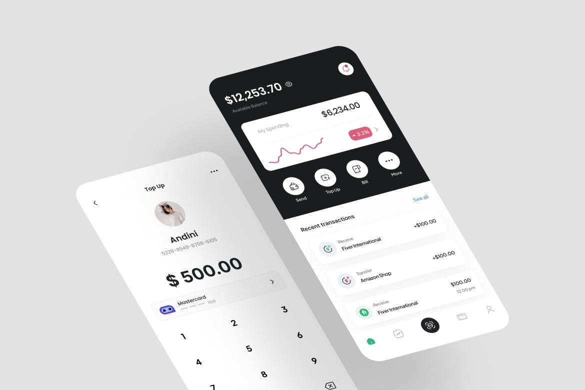 电子钱包APP应用程序 UI 套件 Quillo &#8211; E-Wallet App UI Kit