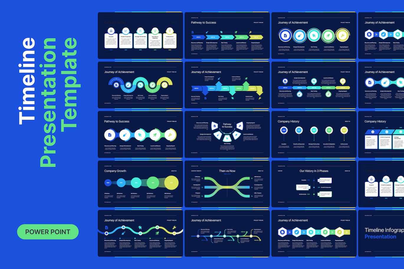 暗黑时间线信息图表演示文稿PPT模板 Dark Timeline Infographic Presentation Power Point